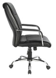 darrahopens Furniture > Office PU Leather Office Chair Executive Padded Black