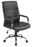 darrahopens Furniture > Office PU Leather Office Chair Executive Padded Black