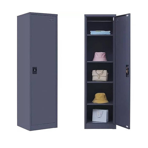 Darrahopens Furniture > Office Single-Door Metal Tall Cabinet Shelf Storage for Home Office Gym