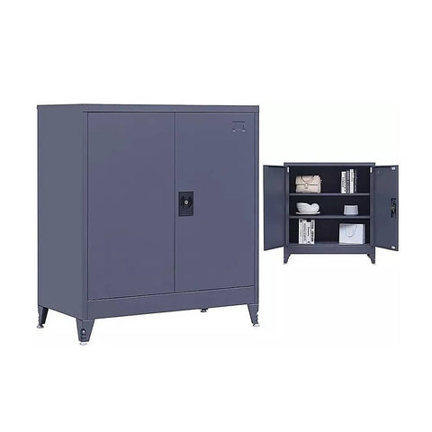 Darrahopens Furniture > Office Two-Door Metal Short Cabinet Shelf Storage for Home Office Gym
