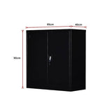 darrahopens Furniture > Office Two-Door Shelf Office Gym Filing Storage Locker Cabinet Safe