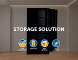 darrahopens Furniture > Office Two-Door Shelf Office Gym Filing Storage Locker Cabinet Safe