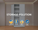 darrahopens Furniture > Office Two-Door Shelf Office Gym Filing Storage Locker Cabinet Safe