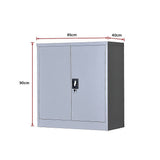 darrahopens Furniture > Office Two-Door Shelf Office Gym Filing Storage Locker Cabinet Safe