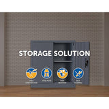 darrahopens Furniture > Office Two-Door Shelf Office Gym Filing Storage Locker Cabinet Safe