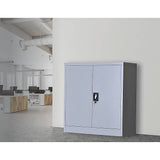 darrahopens Furniture > Office Two-Door Shelf Office Gym Filing Storage Locker Cabinet Safe