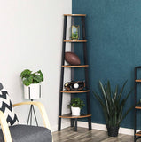 Darrahopens Furniture > Office VASAGLE Corner Shelf 5-Tier Industrial Ladder Bookcase