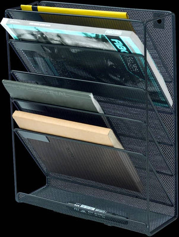 darrahopens Furniture > Office Wall Mount 6 Pocket Hanging File Sorter Organizer Folder Holder Rack Storage
