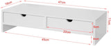 darrahopens Furniture > Office White Monitor Stand Desk Organizer with 2 Drawers