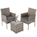 Darrahopens Furniture > Outdoor 2 Seater PE Rattan Outdoor Furniture Chat Set- Mixed Grey