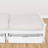 Darrahopens Furniture > Outdoor 2 x Wooden Bed Frame Storage Trundle Drawers-White