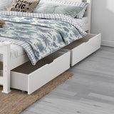 Darrahopens Furniture > Outdoor 2 x Wooden Bed Frame Storage Trundle Drawers-White