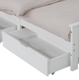 Darrahopens Furniture > Outdoor 2 x Wooden Bed Frame Storage Trundle Drawers-White