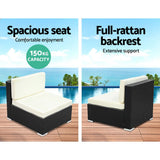 darrahopens Furniture > Outdoor 2PC Gardeon Outdoor Furniture Sofa Set Wicker Rattan Garden Lounge Chair Setting