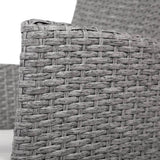 darrahopens Furniture > Outdoor 3 Piece Wicker Outdoor Chair Side Table Furniture Set - Grey