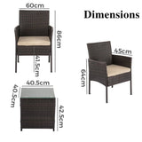 Darrahopens Furniture > Outdoor 3PC Outdoor Bistro Set Brown with Beige Cushion