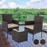 Darrahopens Furniture > Outdoor 3PC Outdoor Bistro Set Brown with Beige Cushion