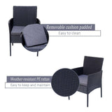Darrahopens Furniture > Outdoor 3PC Outdoor Table and Chairs Set - Black