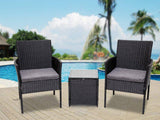 Darrahopens Furniture > Outdoor 3PC Outdoor Table and Chairs Set - Black