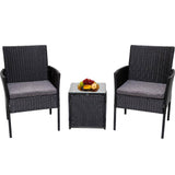 Darrahopens Furniture > Outdoor 3PC Outdoor Table and Chairs Set - Black