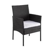 Darrahopens Furniture > Outdoor 4 Seater PE Wicker Outdoor Lounge Sofa Set-Black