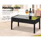 darrahopens Furniture > Outdoor 4 Seater Sofa Set Outdoor Furniture Lounge Setting Wicker Chairs Table Rattan Lounger Bistro Patio Garden Cushions Black