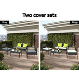 darrahopens Furniture > Outdoor 4 Seater Sofa Set Outdoor Furniture Lounge Setting Wicker Chairs Table Rattan Lounger Bistro Patio Garden Cushions Black