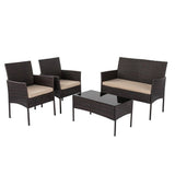 Darrahopens Furniture > Outdoor 4 Seater Wicker Outdoor Lounge Set – Brown