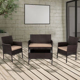 Darrahopens Furniture > Outdoor 4 Seater Wicker Outdoor Lounge Set – Brown