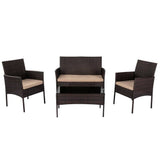 Darrahopens Furniture > Outdoor 4 Seater Wicker Outdoor Lounge Set – Brown