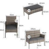 Darrahopens Furniture > Outdoor 4 Seater Wicker Outdoor Lounge Set – Mixed Grey