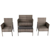 Darrahopens Furniture > Outdoor 4 Seater Wicker Outdoor Lounge Set – Mixed Grey