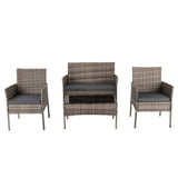 Darrahopens Furniture > Outdoor 4 Seater Wicker Outdoor Lounge Set – Mixed Grey