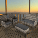 Darrahopens Furniture > Outdoor 4 Seater Wicker Outdoor Lounge Set – Mixed Grey