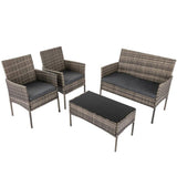 Darrahopens Furniture > Outdoor 4 Seater Wicker Outdoor Lounge Set – Mixed Grey