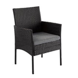 Darrahopens Furniture > Outdoor 4 Seater Wicker Outdoor Lounge Set - Black