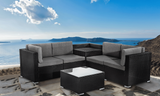 Darrahopens Furniture > Outdoor 6PCS Outdoor Modular Lounge Sofa Coogee - Black