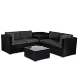 Darrahopens Furniture > Outdoor 6PCS Outdoor Modular Lounge Sofa Coogee - Black