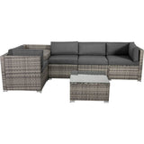 Darrahopens Furniture > Outdoor 6PCS Outdoor Modular Lounge Sofa Coogee - Grey