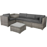 Darrahopens Furniture > Outdoor 6PCS Outdoor Modular Lounge Sofa Coogee - Grey