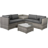 Darrahopens Furniture > Outdoor 6PCS Outdoor Modular Lounge Sofa Coogee - Grey