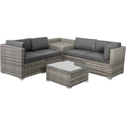 Darrahopens Furniture > Outdoor 6PCS Outdoor Modular Lounge Sofa Coogee - Grey