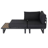 Darrahopens Furniture > Outdoor 7PC Outdoor Aluminum Lounge  Set with 2 Polywood Coffee Table