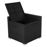 Darrahopens Furniture > Outdoor 8PCS Outdoor Furniture Modular Lounge Sofa Lizard - Black