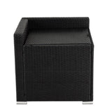 Darrahopens Furniture > Outdoor 8PCS Outdoor Furniture Modular Lounge Sofa Lizard - Black