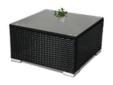 Darrahopens Furniture > Outdoor 8PCS Outdoor Furniture Modular Lounge Sofa Lizard - Black