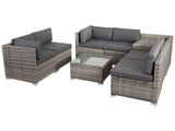 Darrahopens Furniture > Outdoor 8PCS Outdoor Furniture Modular Lounge Sofa Lizard - Grey