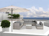 Darrahopens Furniture > Outdoor 8PCS Outdoor Furniture Modular Lounge Sofa Lizard - Grey