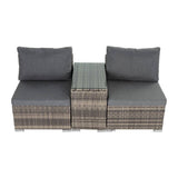 Darrahopens Furniture > Outdoor 9PCS Outdoor Furniture Modular Lounge Sofa with Wicker End Table