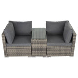 Darrahopens Furniture > Outdoor 9PCS Outdoor Furniture Modular Lounge Sofa with Wicker End Table